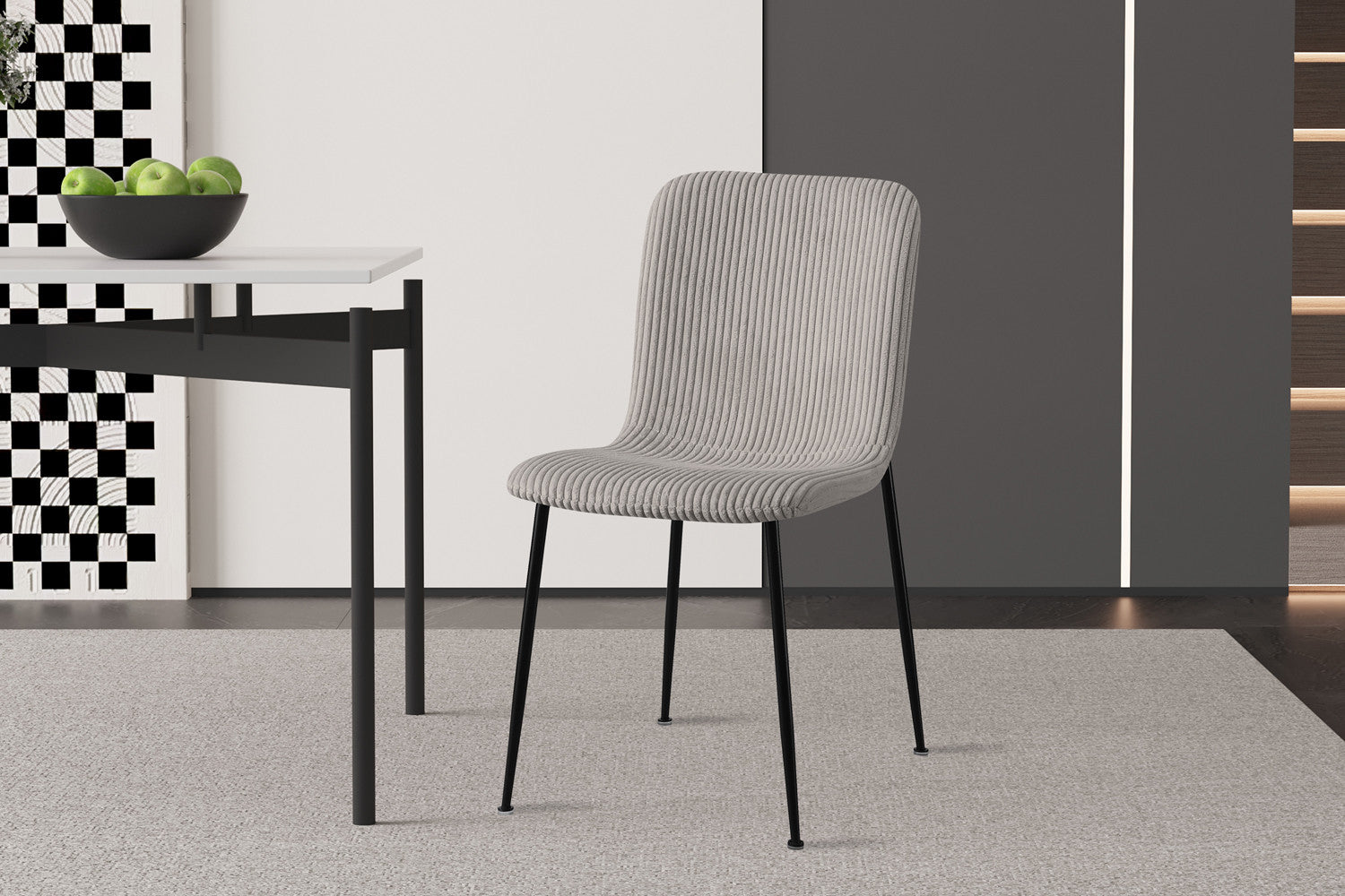 Chair 'Alice' Corduroy Light Gray