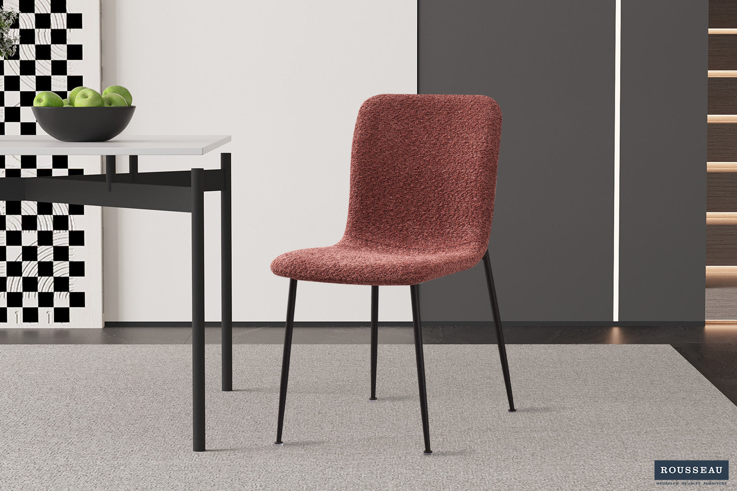 Chair 'Alice' Bouclé Pink