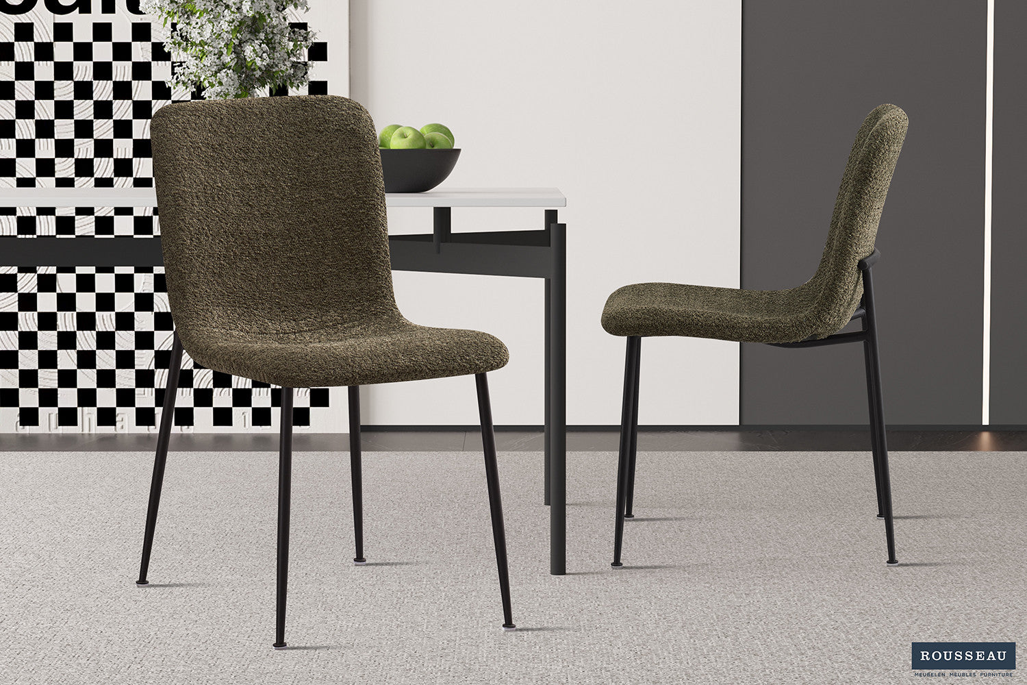 Chair 'Alice' Bouclé Green