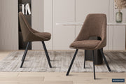 Chair 'Filou' Bouclé Sand Back PU Brown