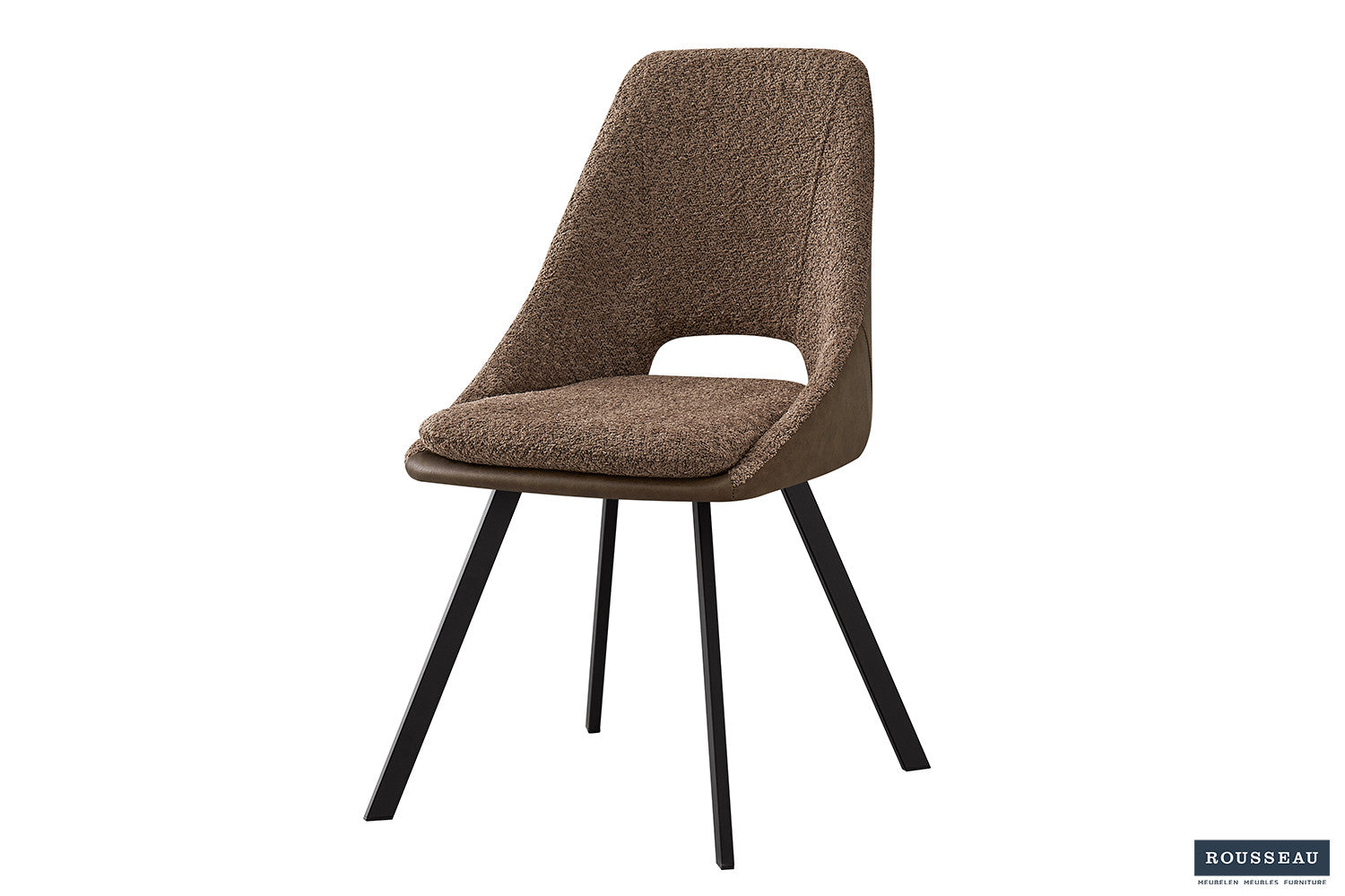 Chair 'Filou' Bouclé Sand Back PU Brown