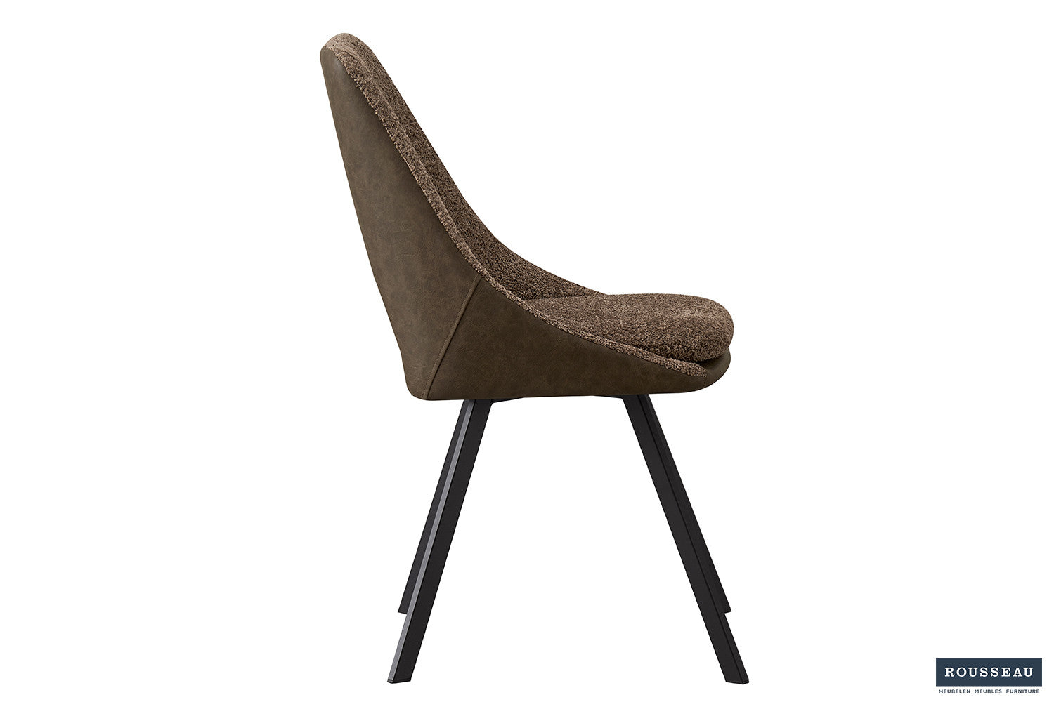 Chair 'Filou' Bouclé Sand Back PU Brown