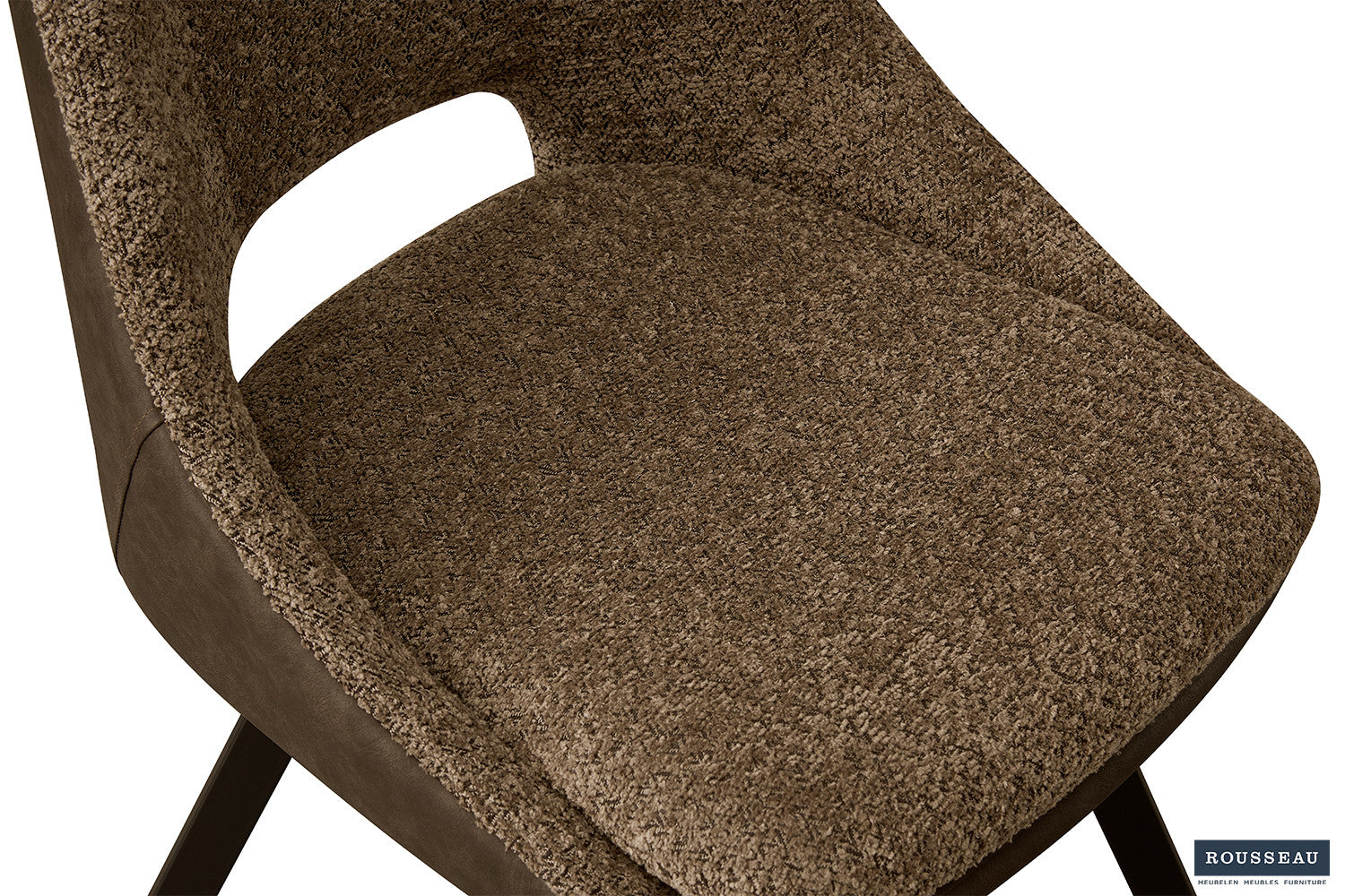 Chair 'Filou' Bouclé Sand Back PU Brown
