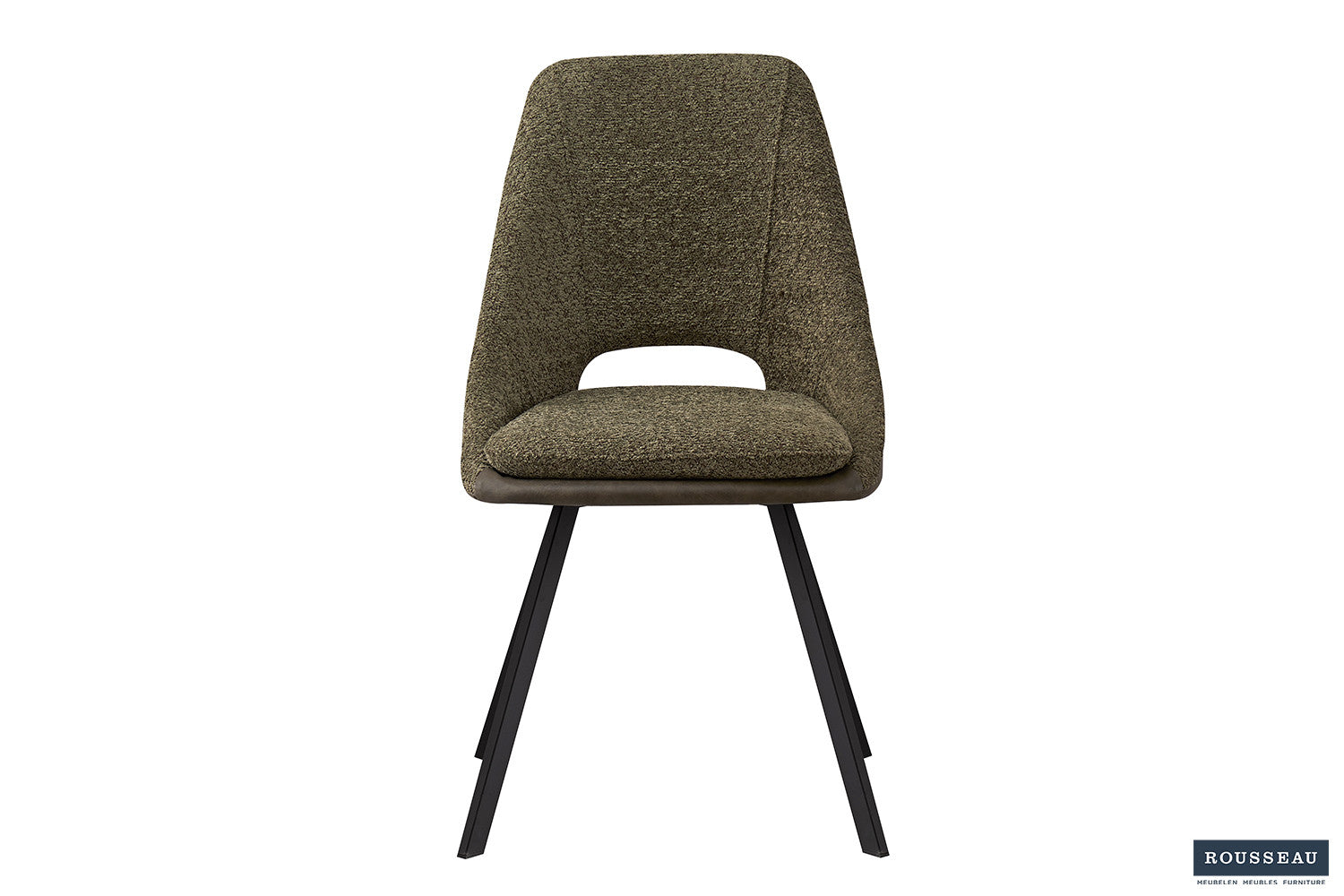 Chair 'Filou' Bouclé Green Back PU Dark Green