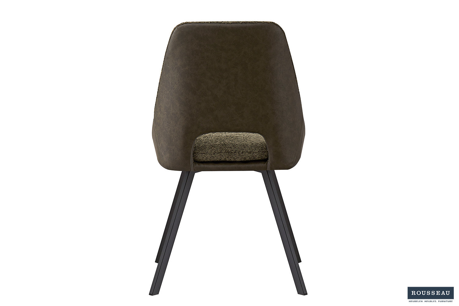 Chair 'Filou' Bouclé Green Back PU Dark Green