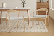 NEW - Chair 'Claire' Ash Wood Natural Fabric Ote Milan 103 Beige