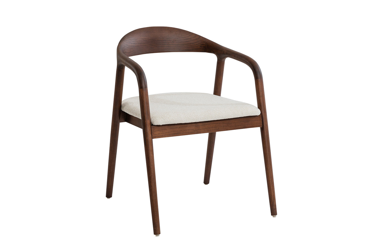 NEW - Chair 'Claire' Ash Wood Walnut Fabric Ote Milan 103 Beige
