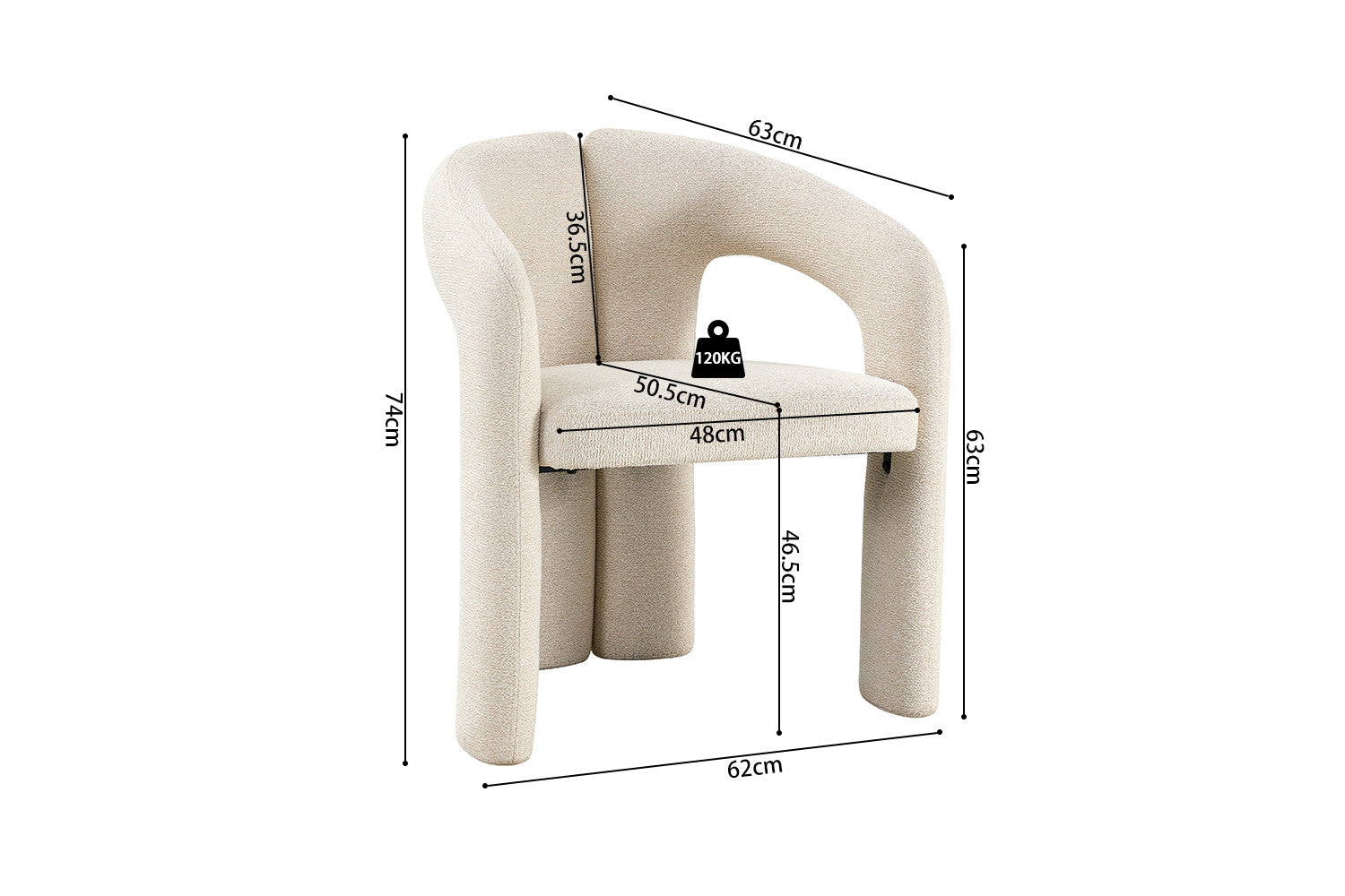NEW - Chair 'Beja' Fabric Ote Sahara 112 Beige