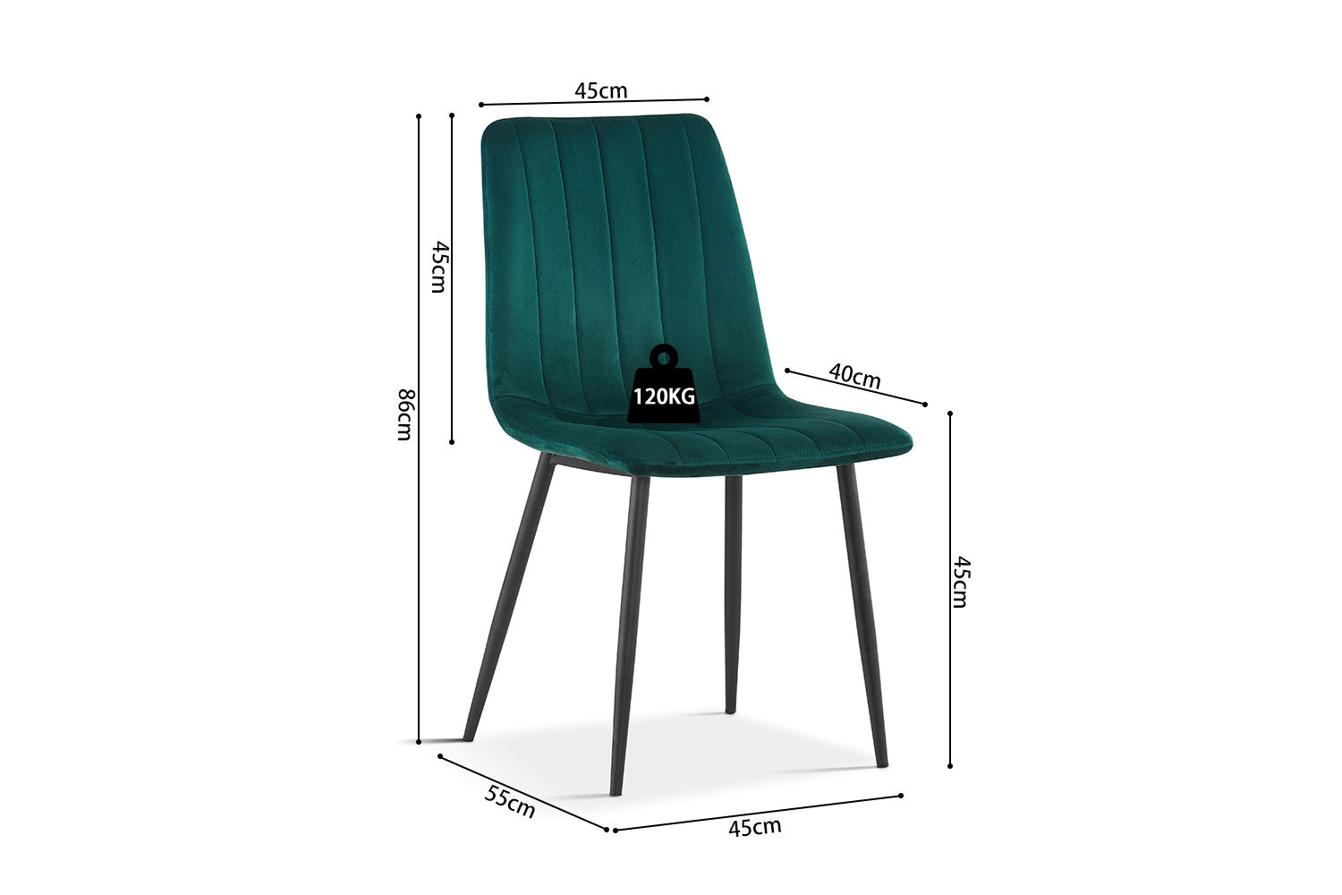 Chair 'Willis' Velvet Green