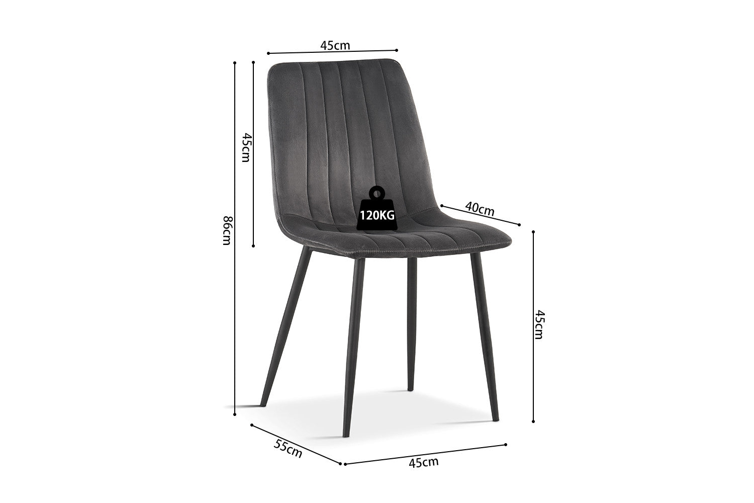Chair 'Willis' Velvet Grey