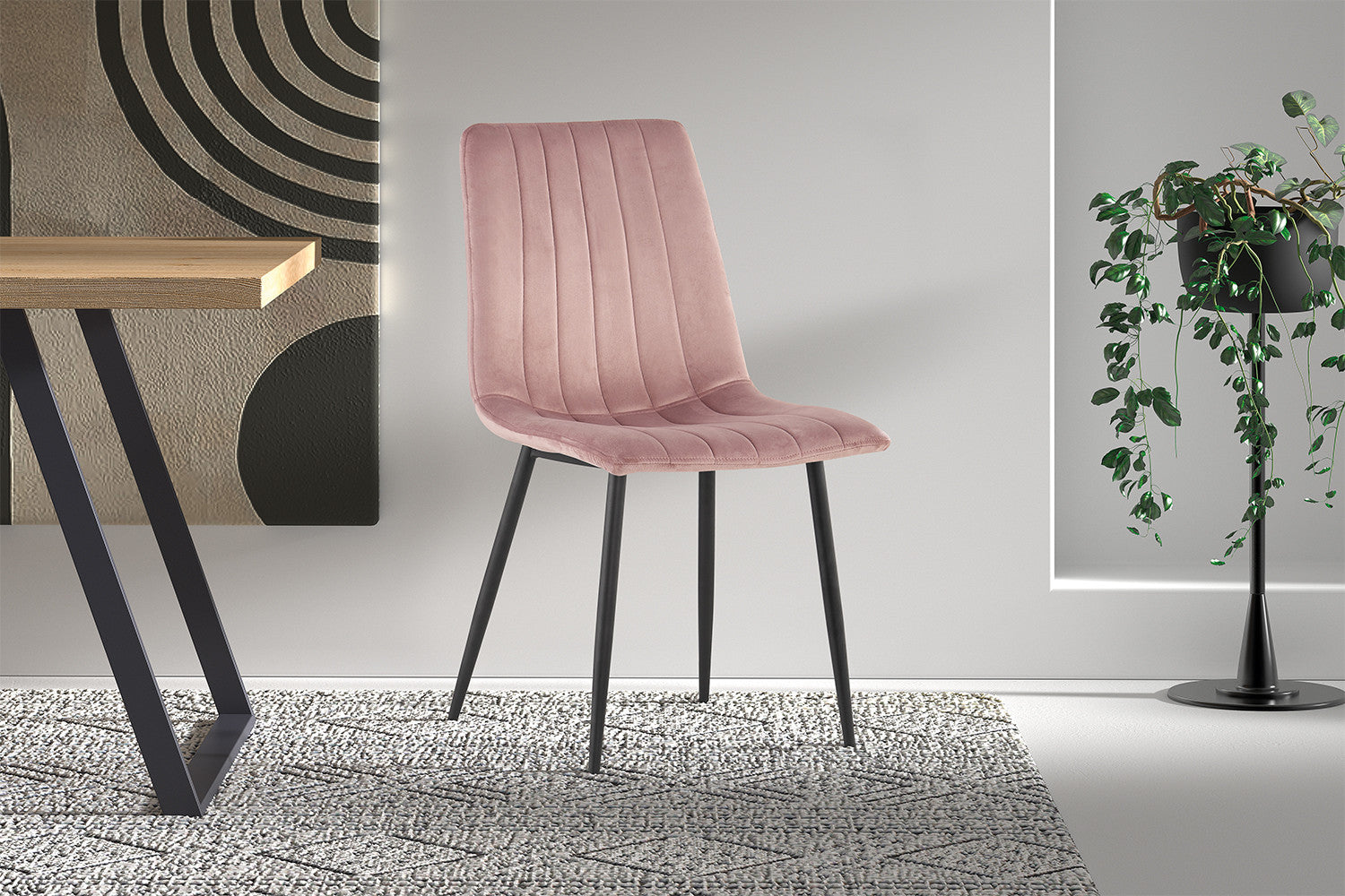 Stoel 'Willis' Fluweel Roze