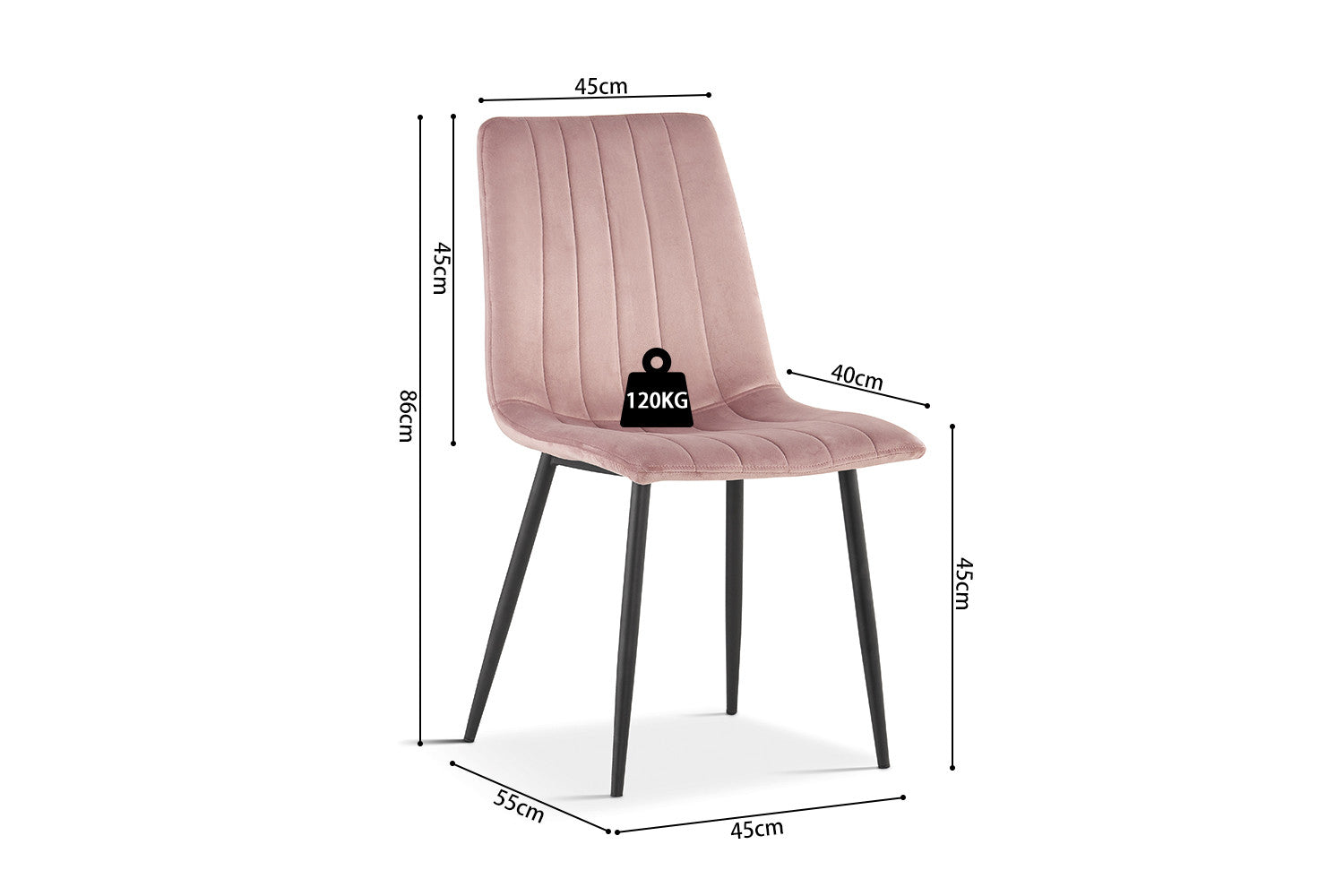 Chair 'Willis' Velvet Pink