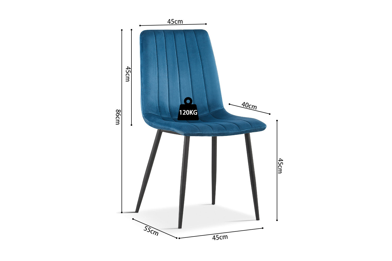 Chair 'Willis' Velvet Blue