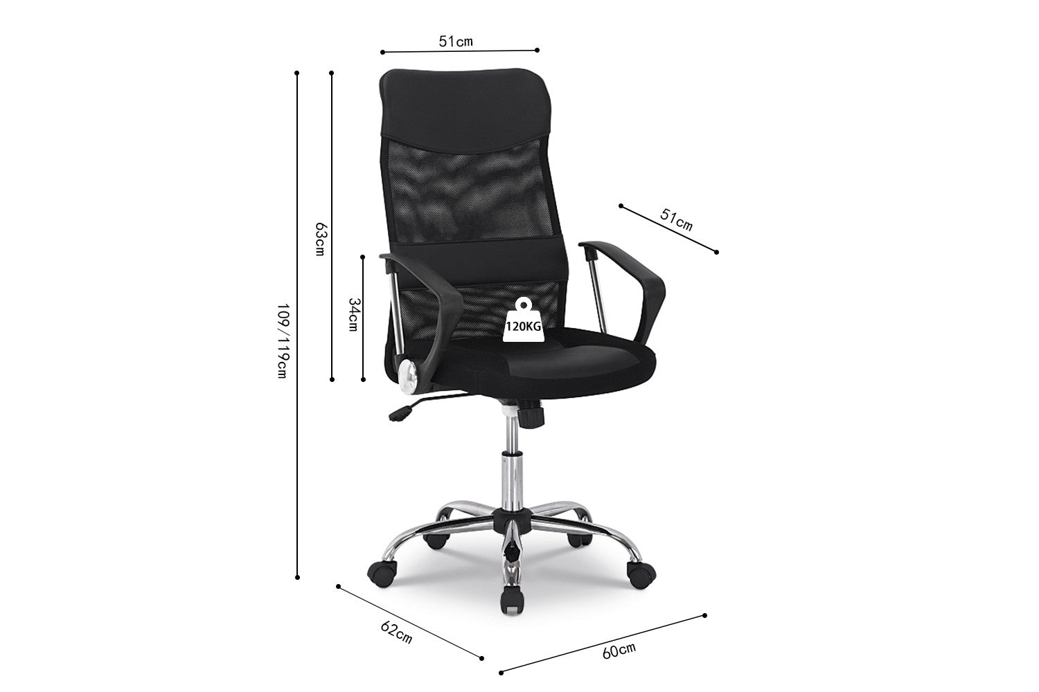 Office chair 'Max' Mesh Black