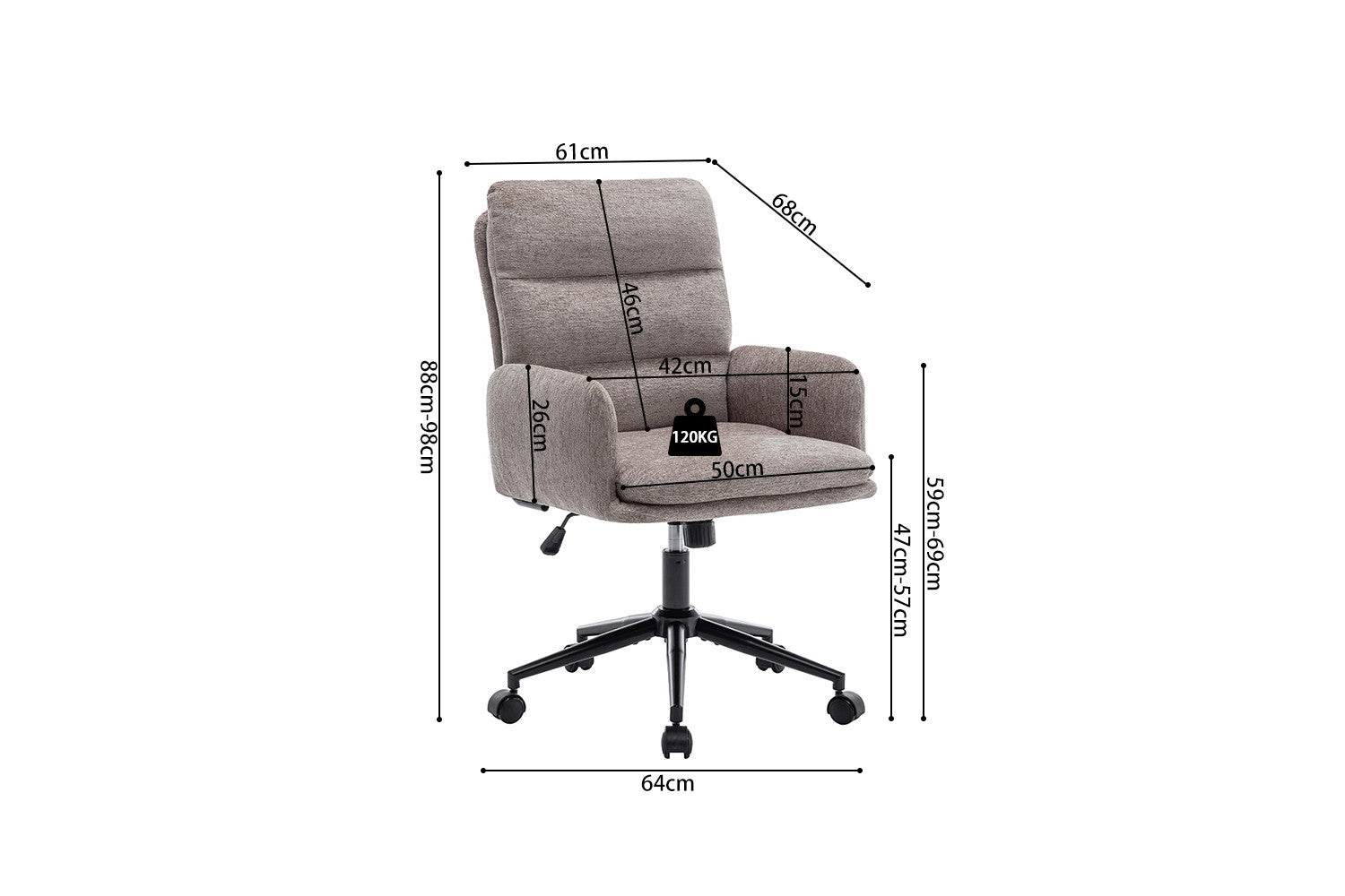 Office chair 'Aimé' Fabric Fabb Raven 30 Sand