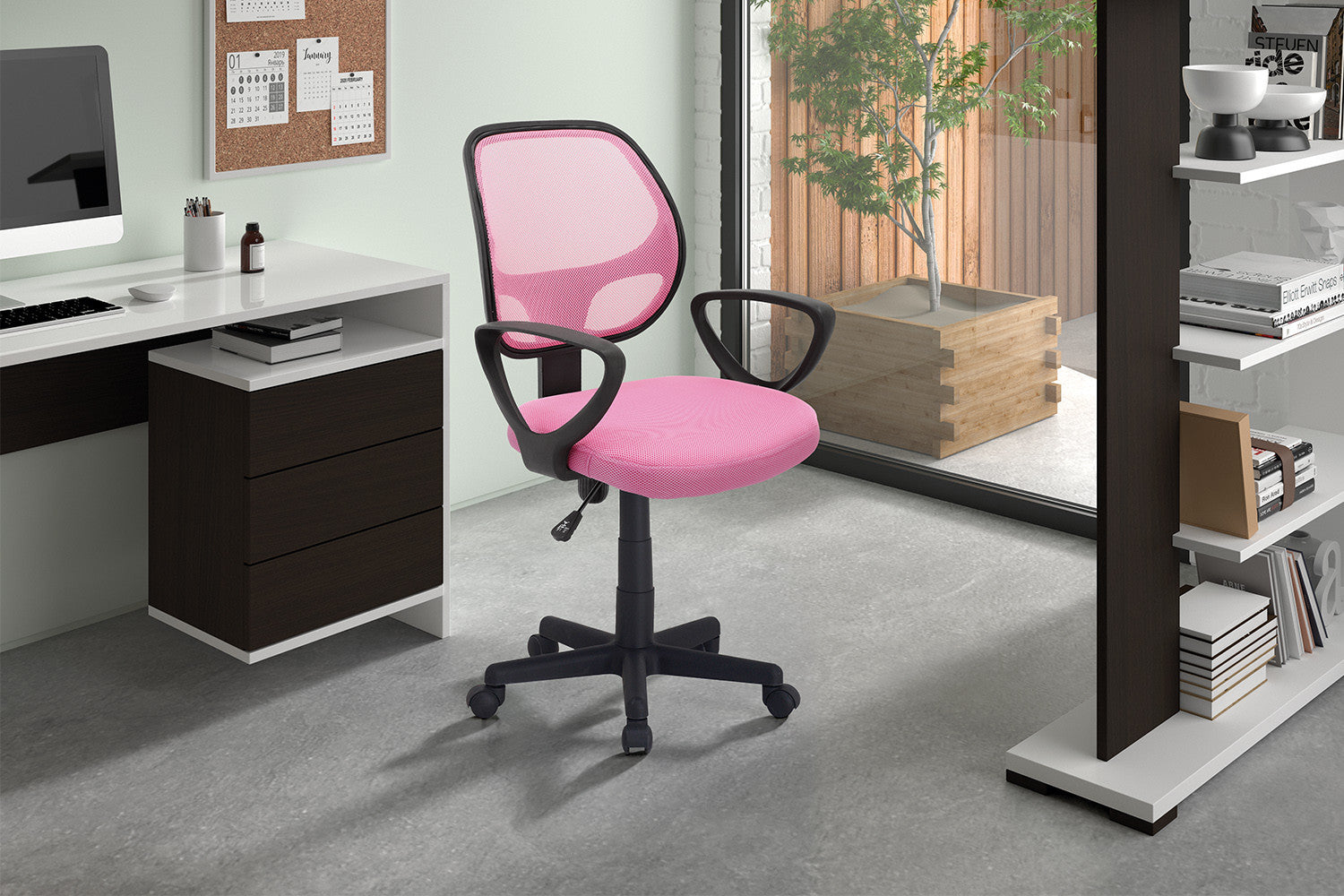 Bureaustoel 'Hippa' Mesh Roze