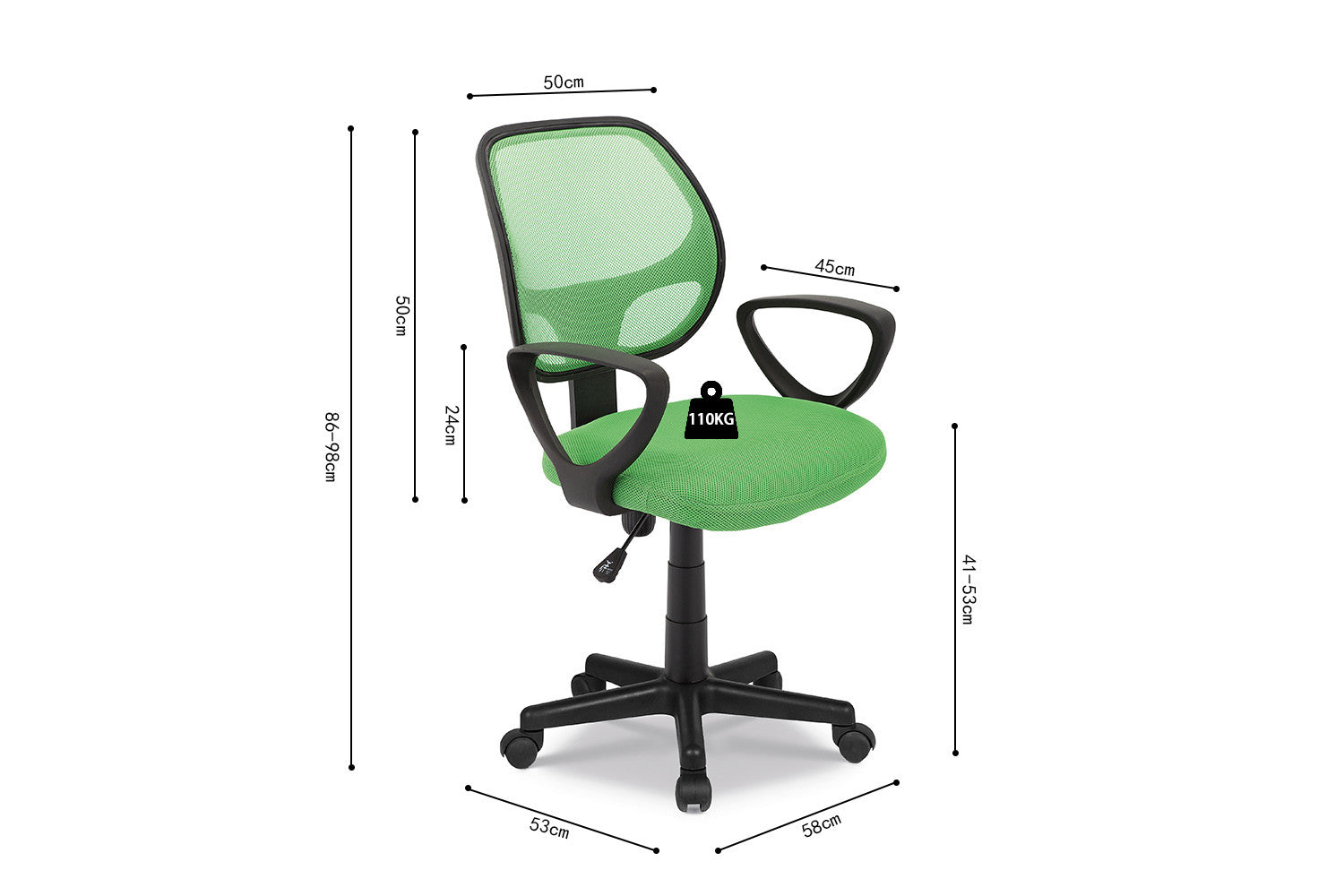 Office chair 'Hippa' Mesh Lime