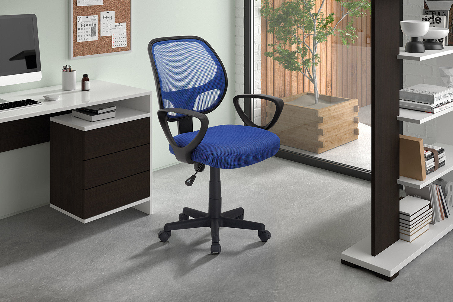 Bureaustoel 'Hippa' Mesh Blauw